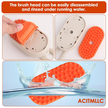 4 in 1 Cat Steam Brush for Shedding, Cleaning, Massage & Smooth, USB Rechargeable Pet Spray Hair Removal Comb, for Indoor Long/Short Haired Cats & Dogs (White)