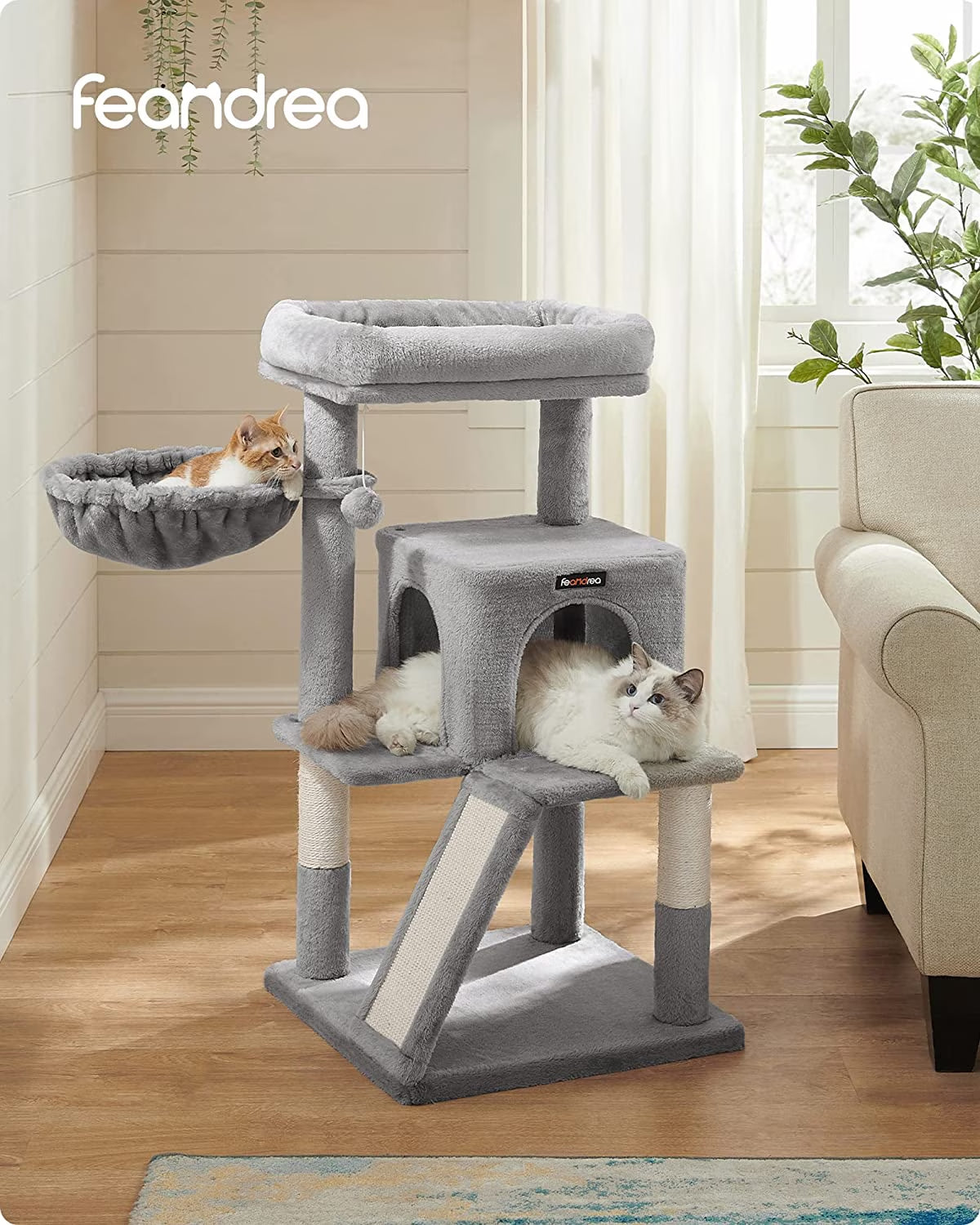37.8-Inch Cat Tree Cat Condo Small Cat Tower with Widened Perch for Large Cats Indoor