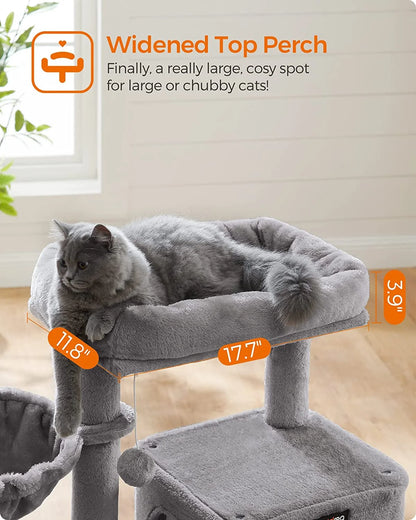 37.8-Inch Cat Tree Cat Condo Small Cat Tower with Widened Perch for Large Cats Indoor