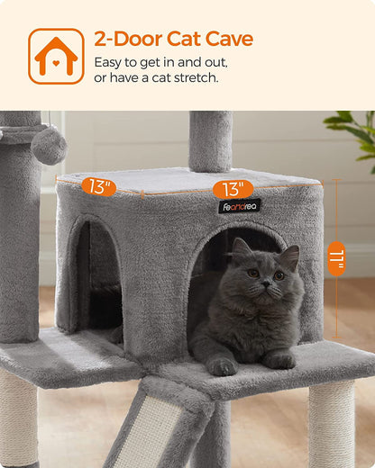 37.8-Inch Cat Tree Cat Condo Small Cat Tower with Widened Perch for Large Cats Indoor